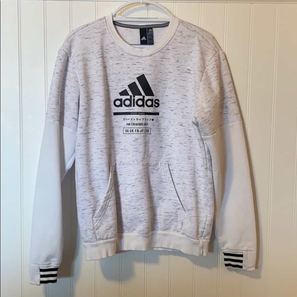 Grey/ White Adidas Long Sleeve Shirt.